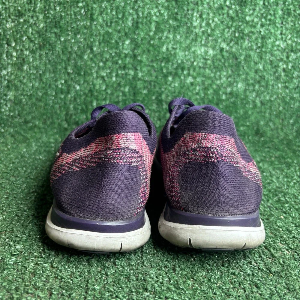 Nike Free 4.0 Flyknit Court 717076 Running Shoes Purple Pink Flash Women Size 8 - Picture 4 of 9